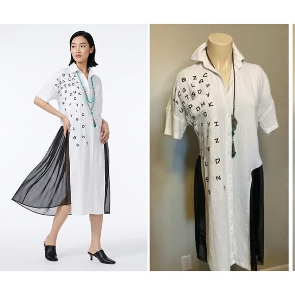 R'e Design Tops - R'e Design Letter Print Loose Shirt Dress